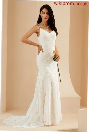 Trumpet/Mermaid Kiersten Wedding Wedding Dresses Dress Court V-neck Train