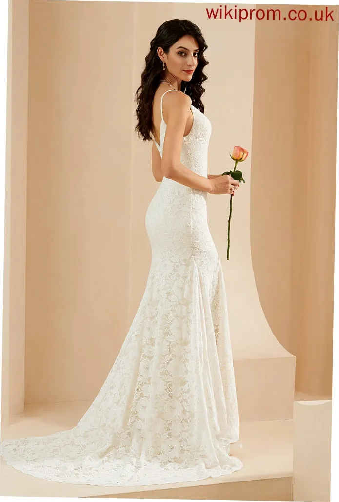 Trumpet/Mermaid Kiersten Wedding Wedding Dresses Dress Court V-neck Train