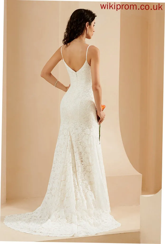 Trumpet/Mermaid Kiersten Wedding Wedding Dresses Dress Court V-neck Train
