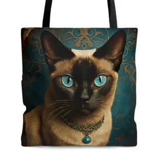 Vintage Victorian Siamese Cat Tote Bag