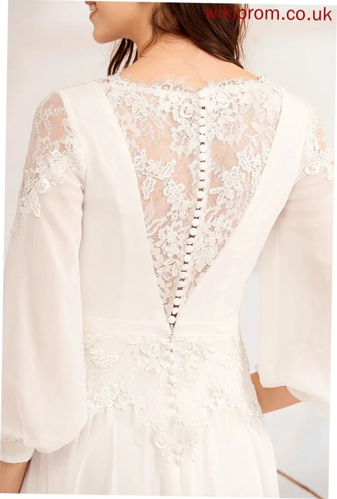 With Wedding Dresses Dress Lace V-neck Elise A-Line Floor-Length Wedding