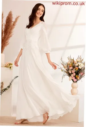 With Wedding Dresses Dress Lace V-neck Elise A-Line Floor-Length Wedding