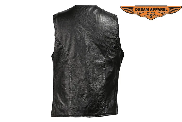 Womens Leather Vest With Laces In The Front