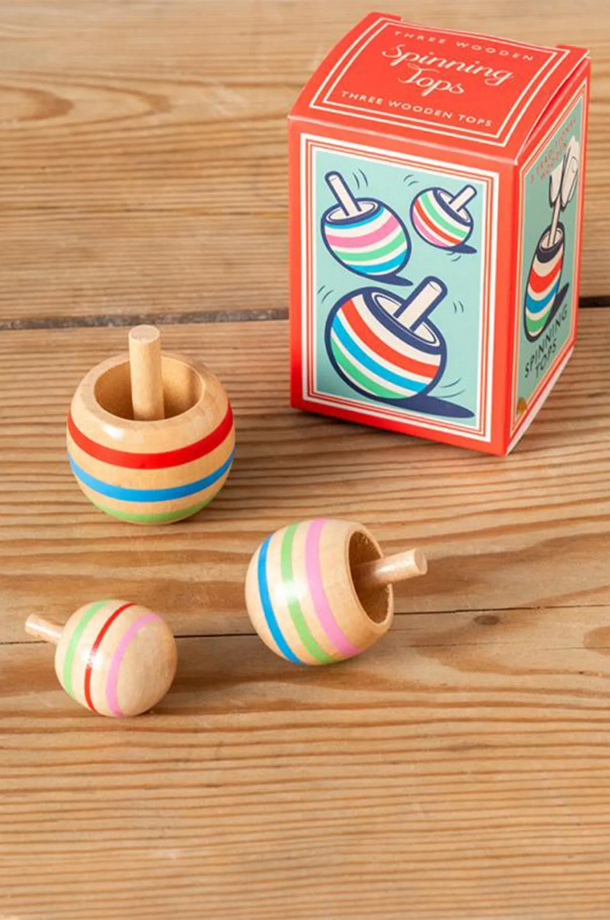Wooden Spinning Tops Set of 3